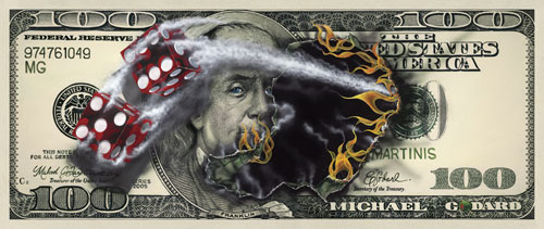 Michael Godard $100 Bill with Dice (PE)
